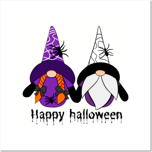 Happy Halloween! Cute Halloween Gnomes Spiders Autumn Vibes Halloween Thanksgiving Posters and Art